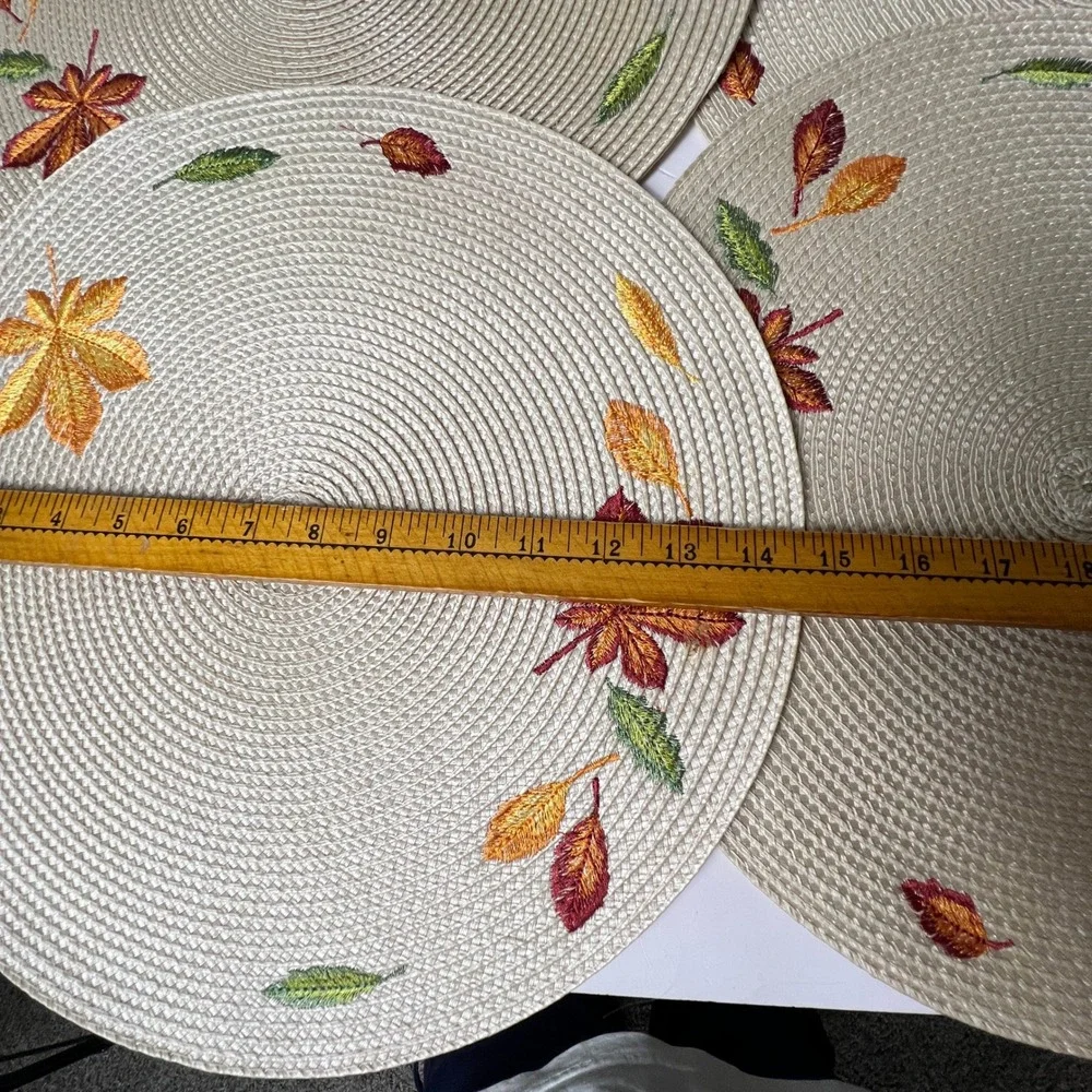 Embroidered Fall Harvest Placemats Set of 4 15